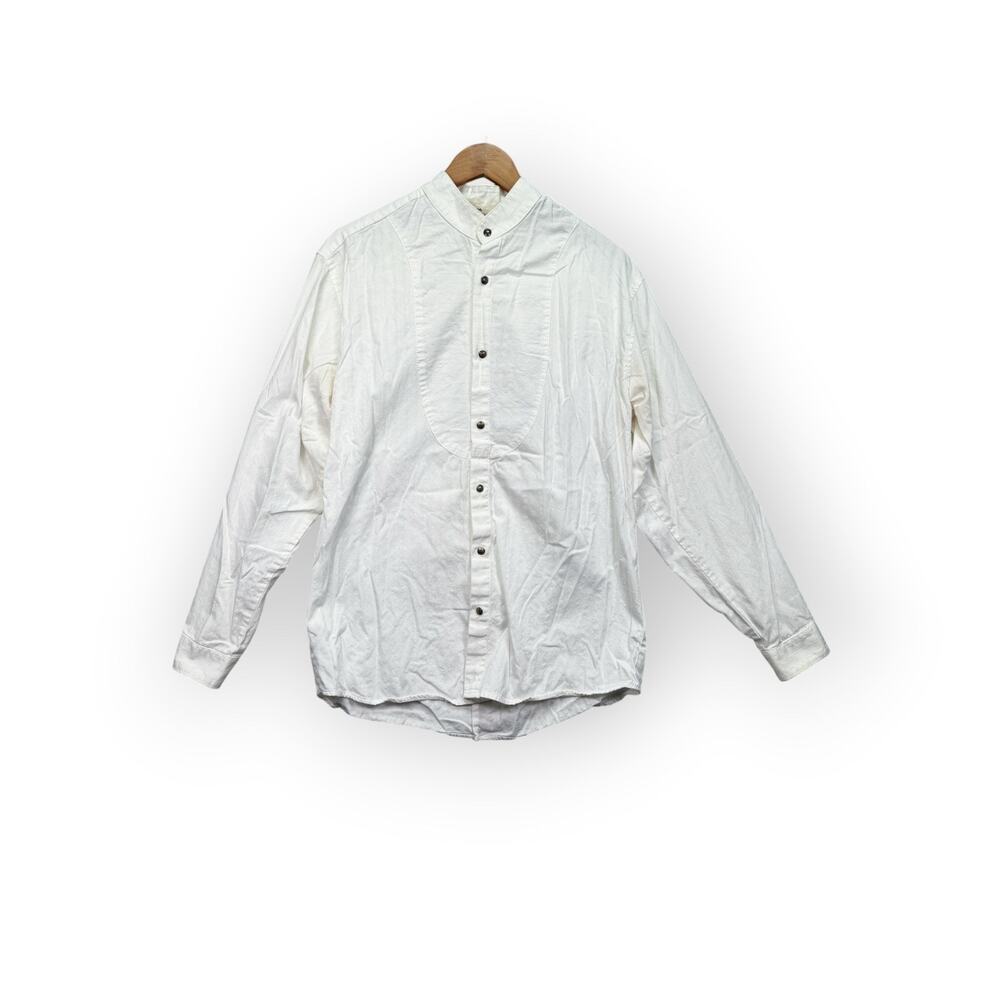 Wah Maker Frontier Men’s Shirt White Textured L/S Button Up M 16